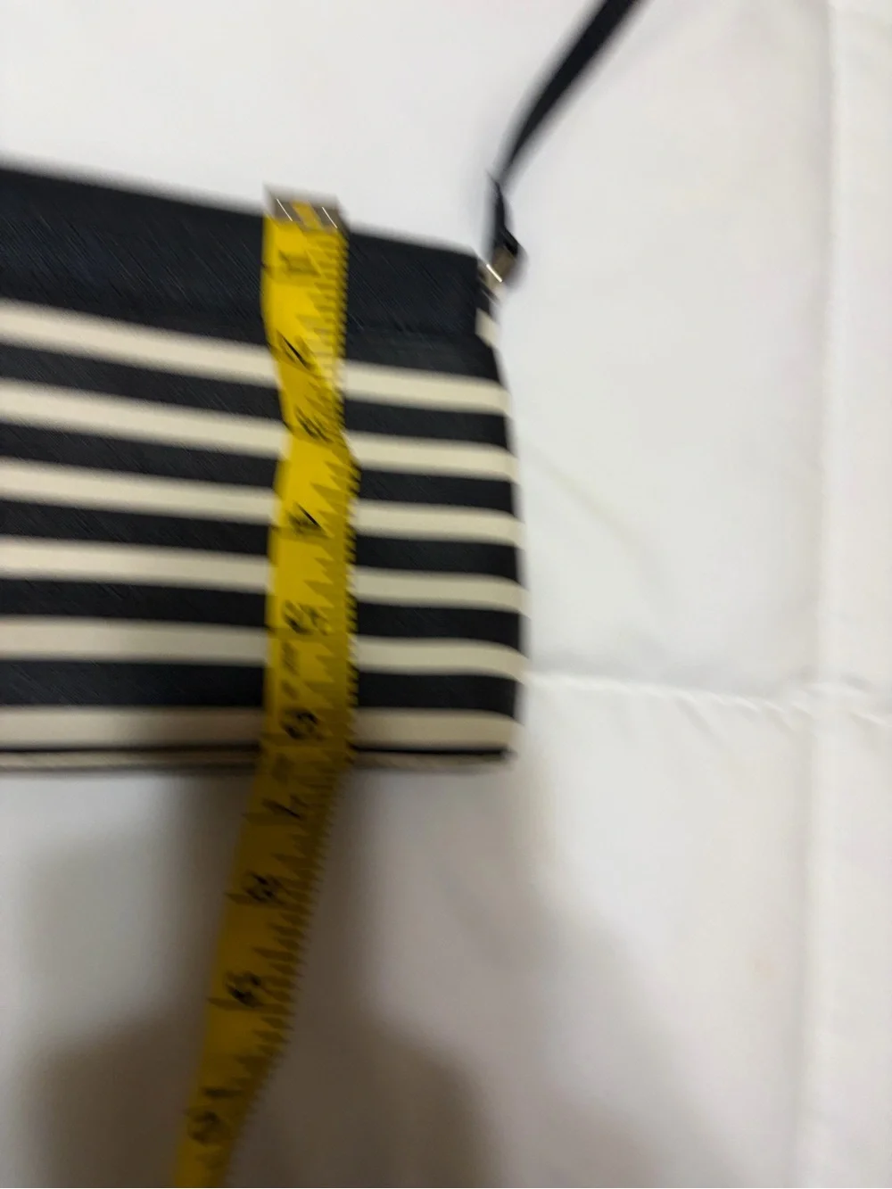 kate spade Black & Cream Striped Envelope Crossbody